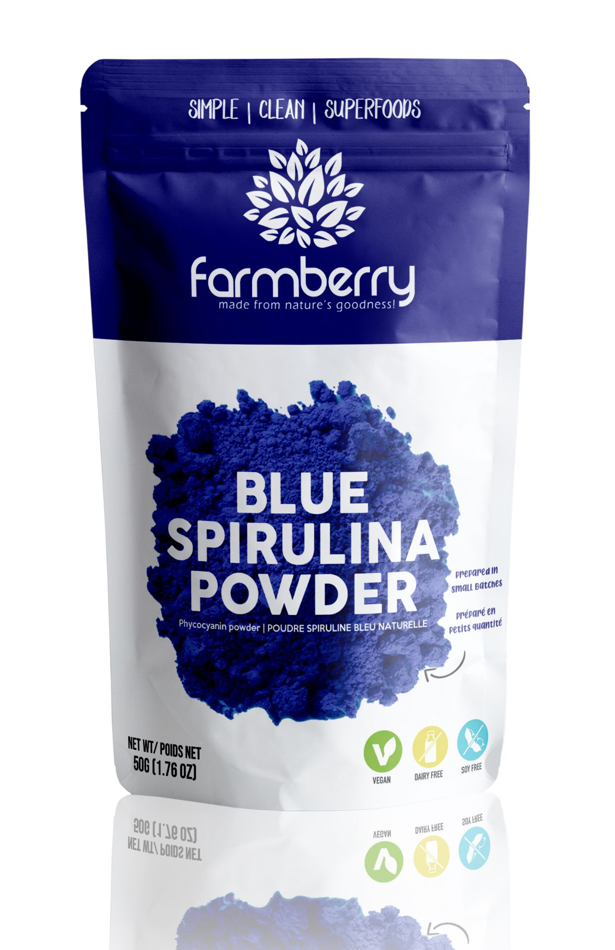 Meesoo. Farmberry 100 Natural Blue Spirulina (Phycocyanin) Powder 50g