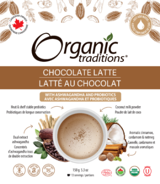Picture of Organic traditions - Organic Chocolate Latte with Ashwagandha and Probiotics 150g