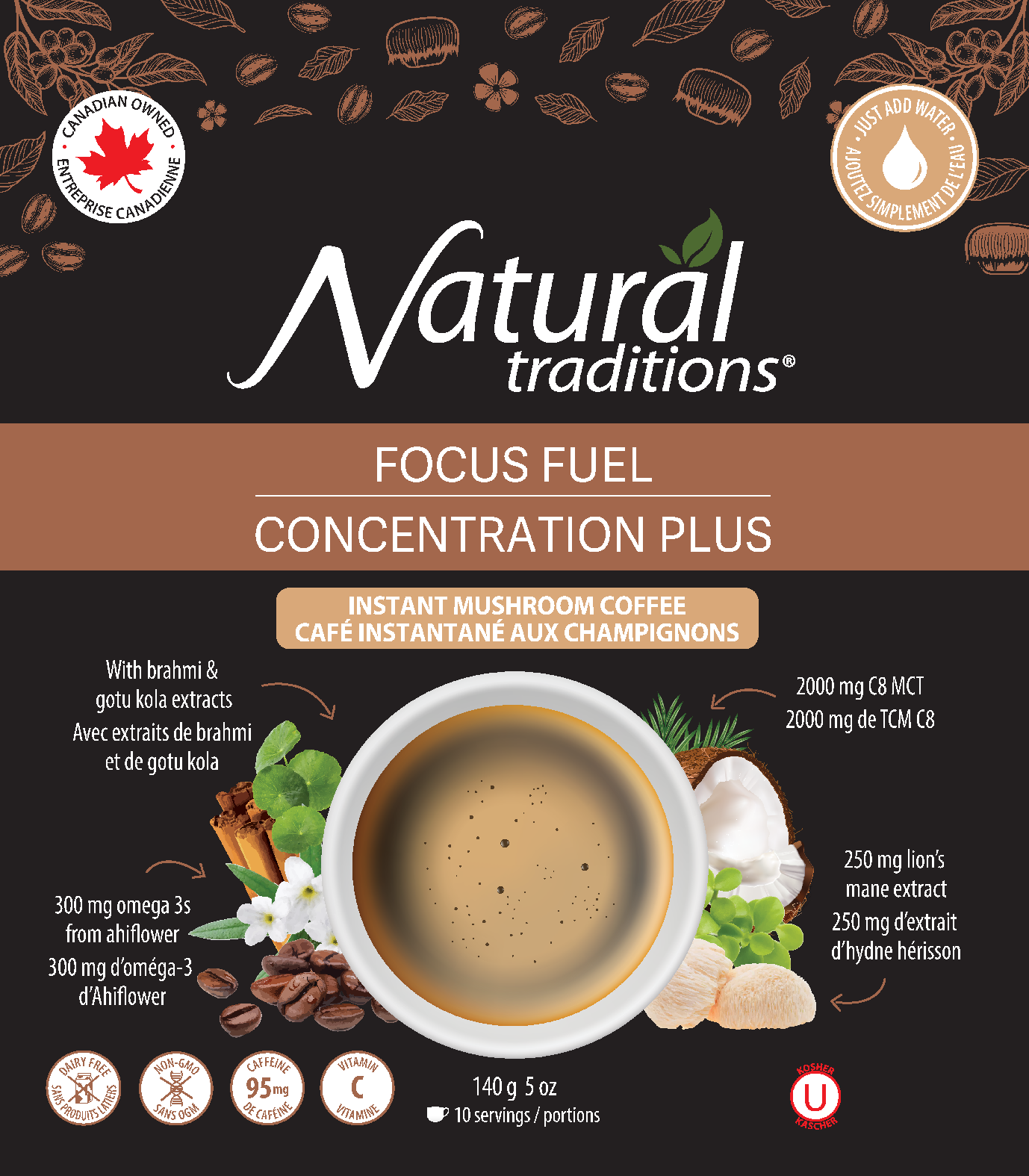 Meesoo. Organic traditions Focus Fuel Coffee 140g