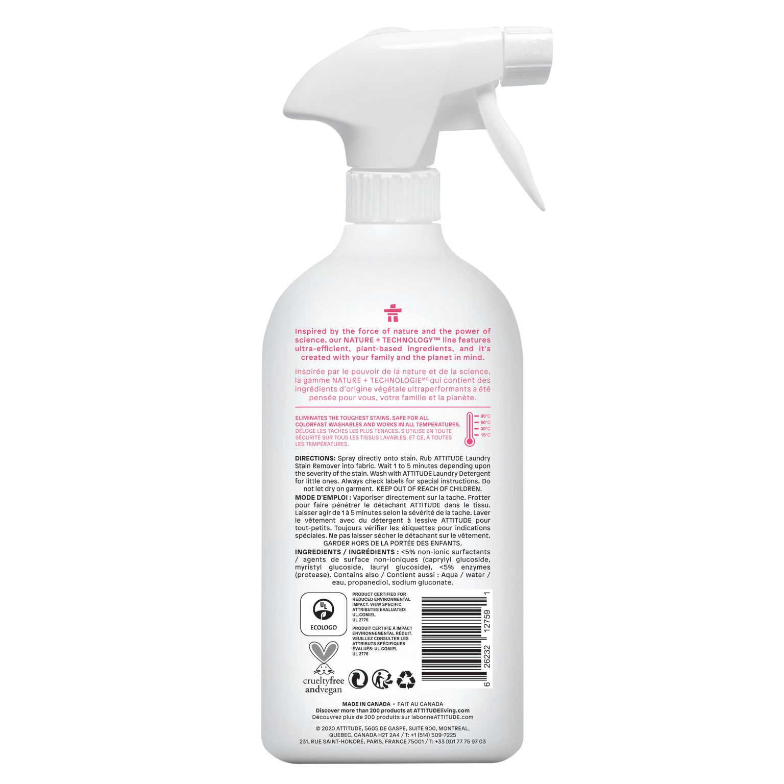 Meesoo. ATTITUDE Baby Stain Remover Spray Unscented 800ml