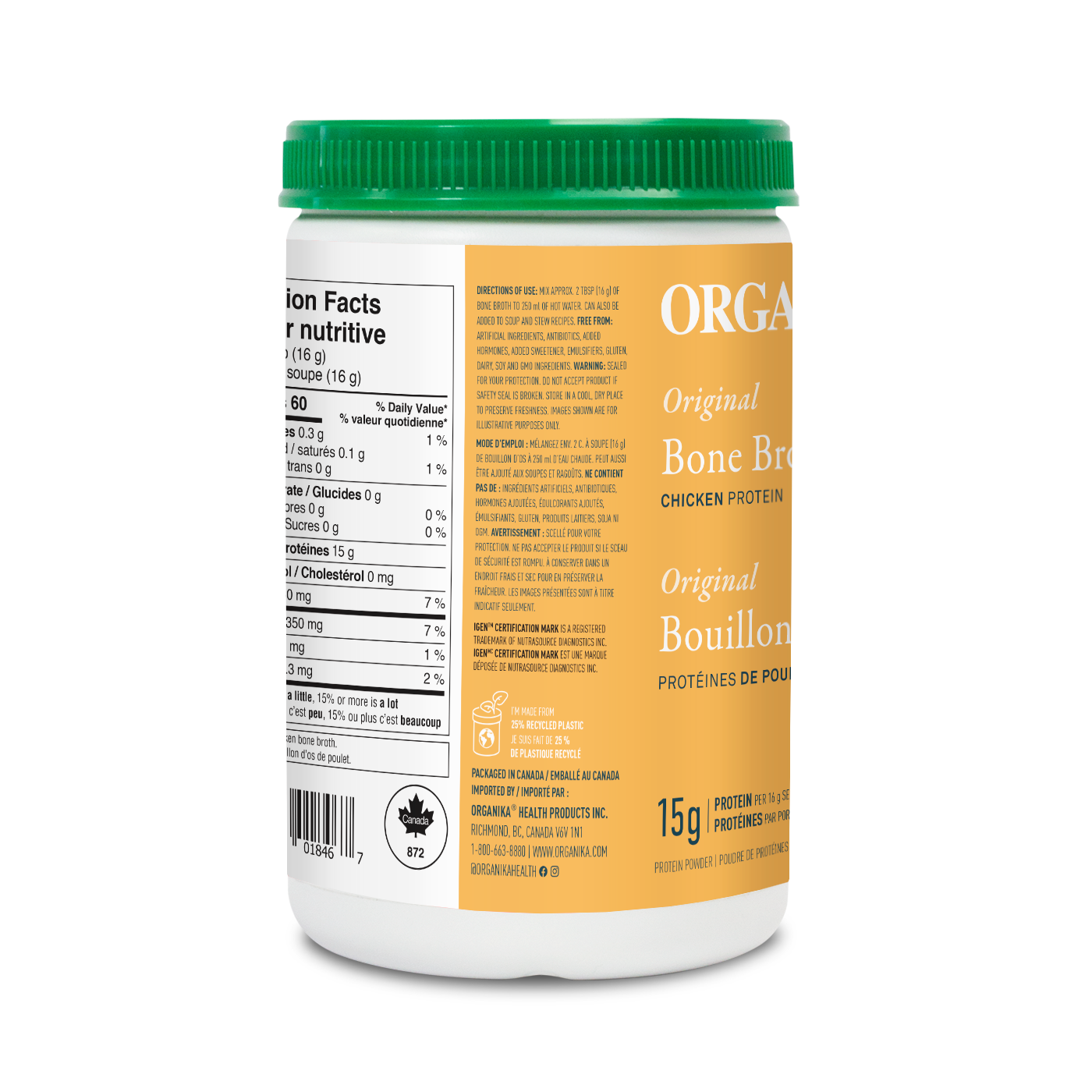 Meesoo. Organika Chicken Bone Broth Protein Powder Original Flavour