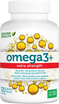Picture of Genuine Health -  extra strength - Omega 3+ 120 softgels