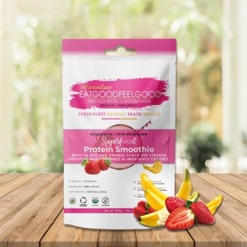 Picture of EatGoodFeelGood - Vegan Keto WholeFood Protein Smoothie Strawberry Banana 250g